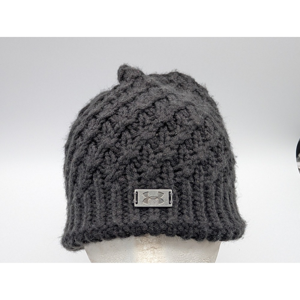 Under Armour ColdGear Infrared Beanie Womens Gray Knit Hat OSFA RN 96510